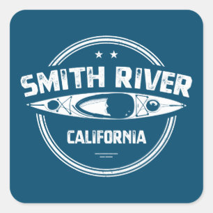 Sticker Carré Smith River California Kayak