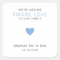 Smore Love Modern Blue Heart Baby shower garçon Fa