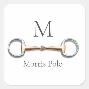 Sticker Carré Snaffle Bit Monogrammé Marque ou équipe équestre
