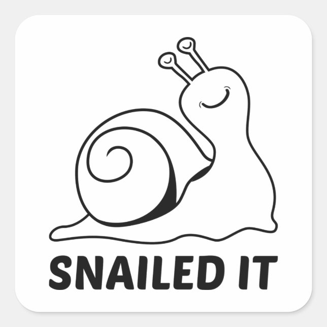 Sticker Carré Snailed It (Devant)
