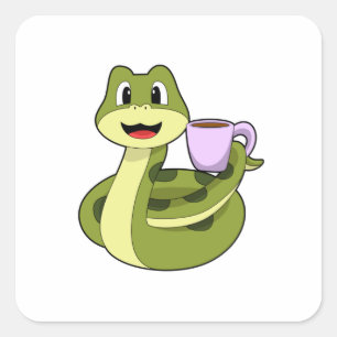 Sticker Carré Snake with Cup
