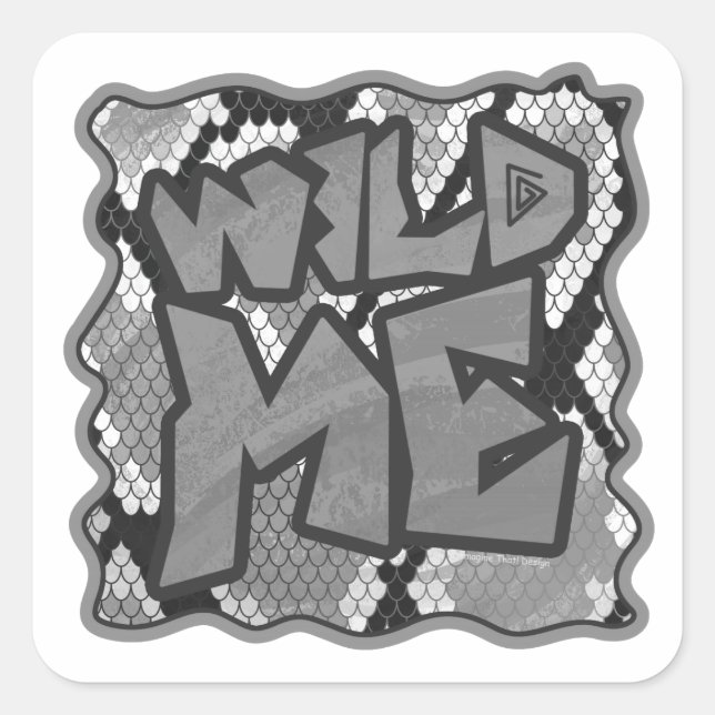 Sticker Carré Snake Yellow et Gold Print (Devant)