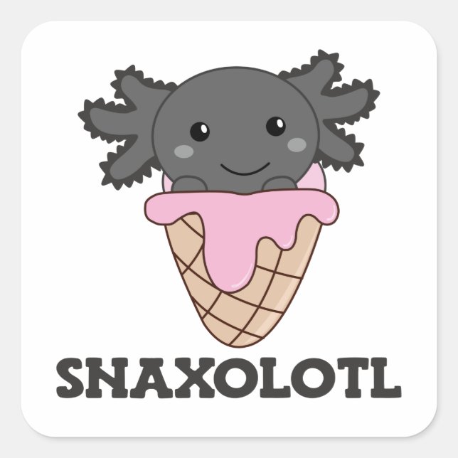 Sticker Carré Snaxolotl Axolotl Fraise Ice Amateurs de Sweet Squ (Devant)