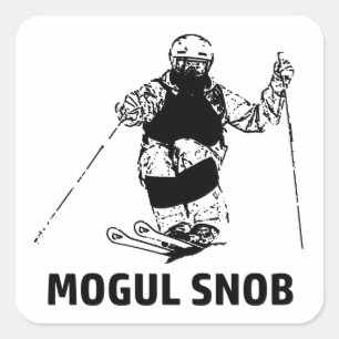 Sticker Carré Snob De Ski De Mogul
