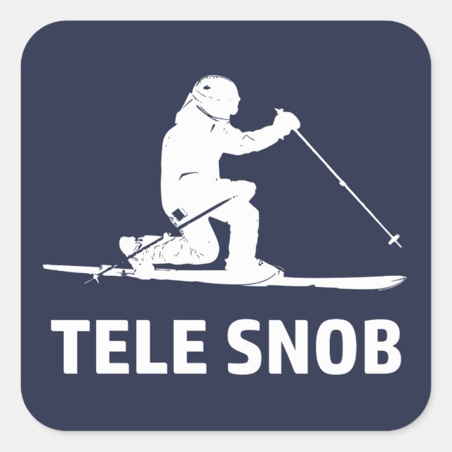 Sticker Carré Snob de ski de télémark (Devant)