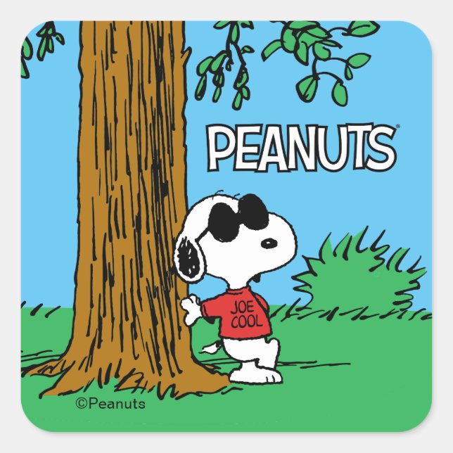 Sticker Carré Snoopy "Joe Cool" debout (Devant)