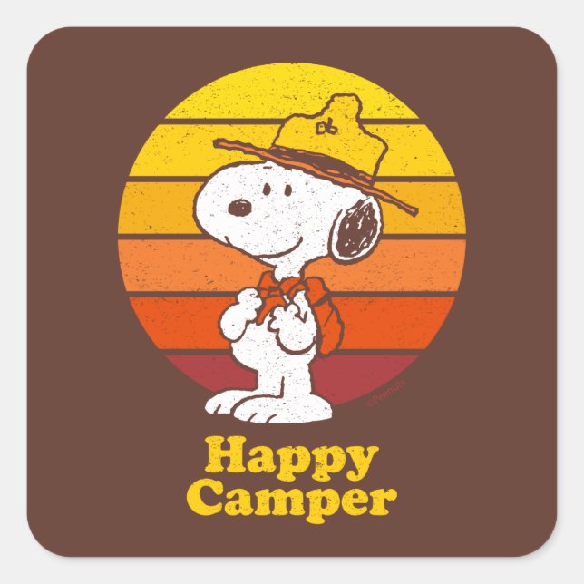 Sticker Carré Snoopy | Scout Beagle - Happy Camper (Devant)