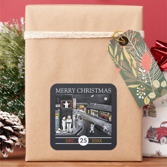 Sticker Carré Snow Town Christmas (vacances)