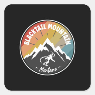Sticker Carré Snowboard Blacktail Mountain Montana