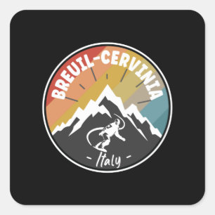 Sticker Carré Snowboard Breuil-Cervinia Italie