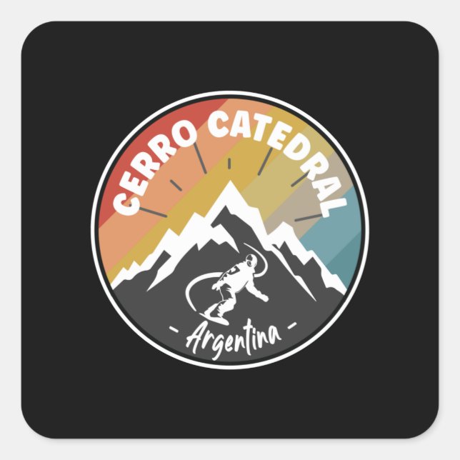 Sticker Carré Snowboard Cerro Catedral Argentina (Devant)