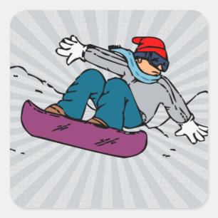 Sticker Carré Snowboard cool   amateurs de snowboard  snowboard