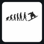 Sticker Carré Snowboard Evolution Snowboarding Gift<br><div class="desc">Funny snowboard Evolution design for snowboarders who look forward to getting their snowboard out of the snowboard bag to go on the slopes for winter sports in the ski area and spend time on the board,  love snowboarding and snowboarding</div>