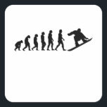 Sticker Carré Snowboard Evolution Snowboarding Gift<br><div class="desc">Funny snowboard Evolution design for snowboarders who look forward to getting their snowboard out of the snowboard bag to go on the slopes for winter sports in the ski area and spend time on the board,  love snowboarding and snowboarding</div>