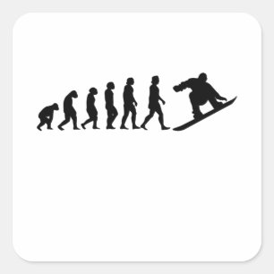 Sticker Carré Snowboard Evolution Snowboarding Gift