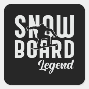 Sticker Carré Snowboard Snowboard Snowboard Snow Snow Funny Cade