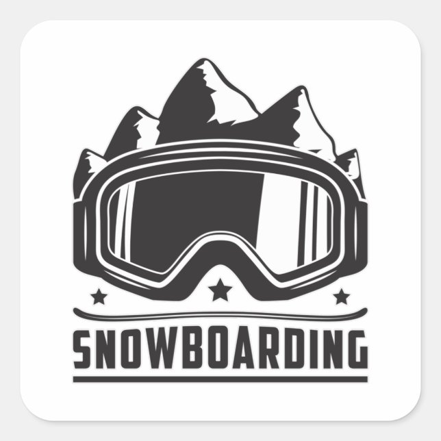 Sticker Carré Snowboard Snowboard Snowboard Snowboard Idée cadea (Devant)