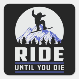 Sticker Carré Snowboard Snowboard Snowboard Snowboardeur Funny C