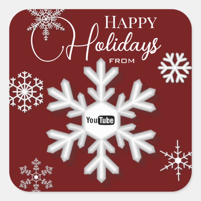 Sticker Carré Snowflake Ajouter un logo d'entreprise (Devant)