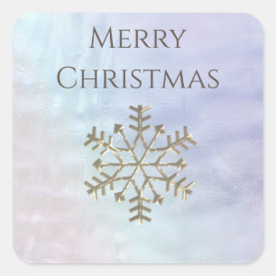 Sticker Carré Snowflake hiver Romantique perle holographique