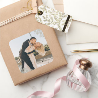 Sticker Carré Snowflakes Love Peace Joy Kisses Mariage photo