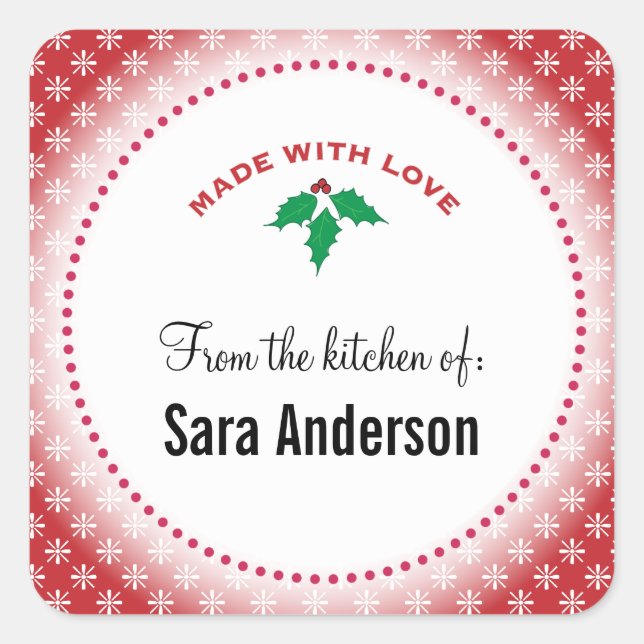 Sticker Carré Snowflakes sur Red I De la cuisine de (Devant)