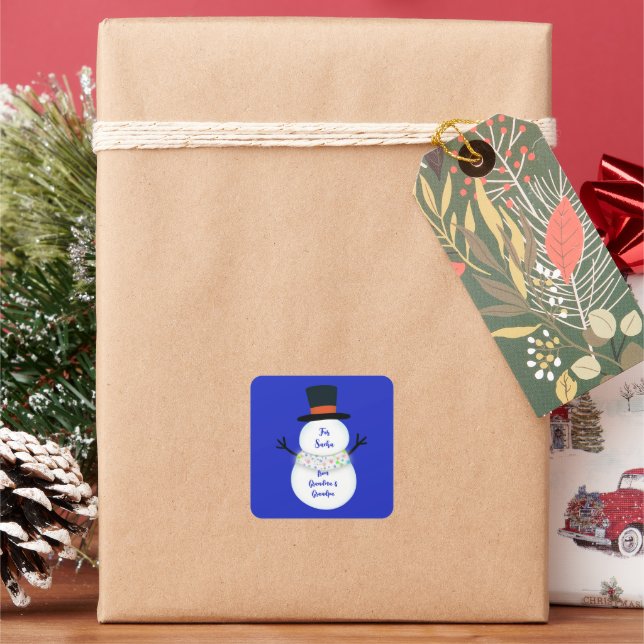 Sticker Carré snowman (vacances)