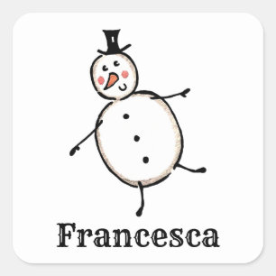 Sticker Carré Snowman