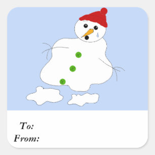 Sticker Carré Snowman à fonte lente