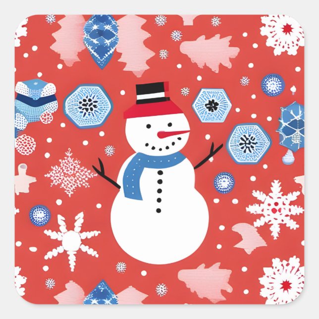 Sticker Carré Snowman Chillin (Devant)