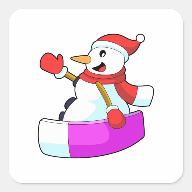 Sticker Carré Snowman comme Snowboardeur avec Sonowboard.PNG (Devant)