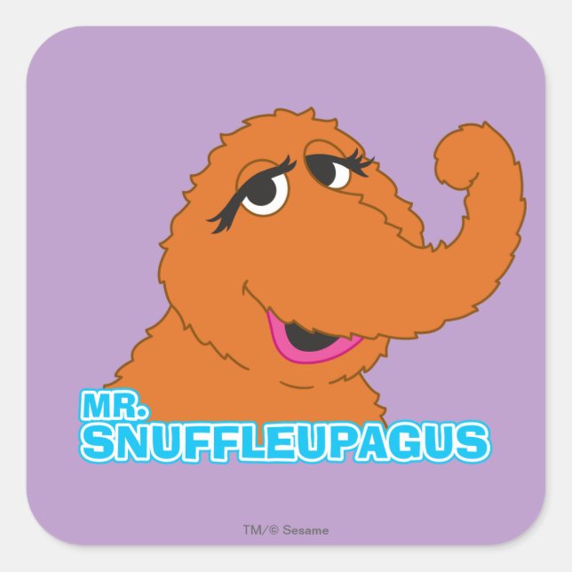 Sticker Carré Snuffleupagus détendu (Devant)