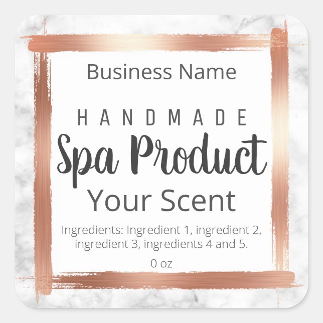 Sticker Carré Soap de marbre Scruter le corps Bombe Soak Étiquet (Devant)