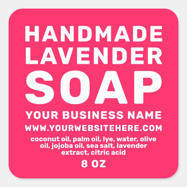 Sticker Carré Soap Diva Lavande Faite À La Main Moderne Rose (Devant)