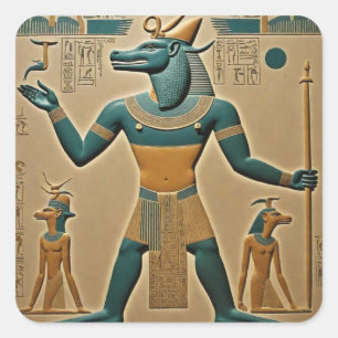 Sticker Carré Sobek, l'ancien Dieu égyptien de la guerre