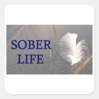 Sticker Carré Sober life Plume