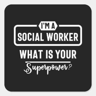 Sticker Carré social work, cute social work, social worker