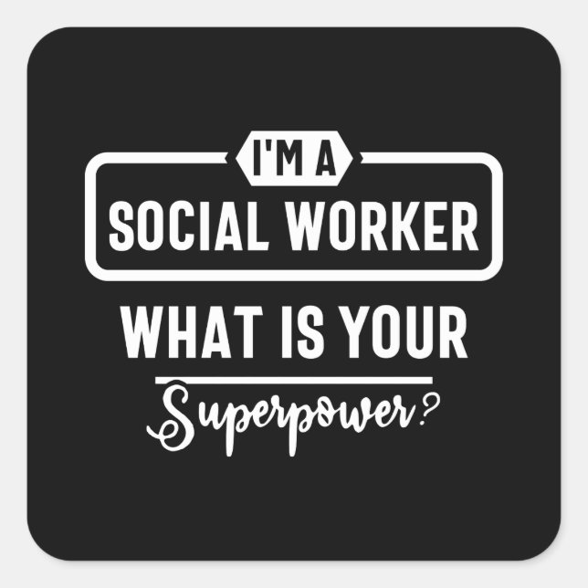 Sticker Carré social work, cute social work, social worker (Devant)