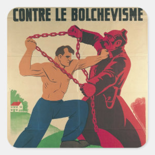 Sticker Carré Socialisme contre le Bolshevism pour un libre
