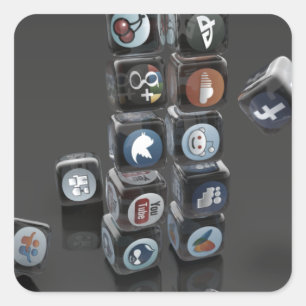 Sticker Carré SOCIALUTION - Surcharge des médias sociaux