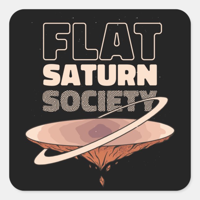 Sticker Carré Société de Saturne Plat - Conception Scientifique (Devant)