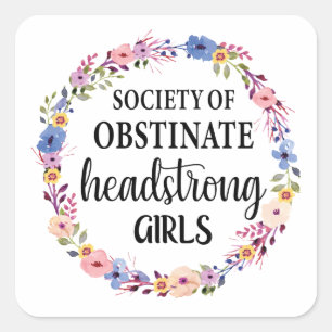 Sticker Carré Société Des Filles Obstinées À La Tête