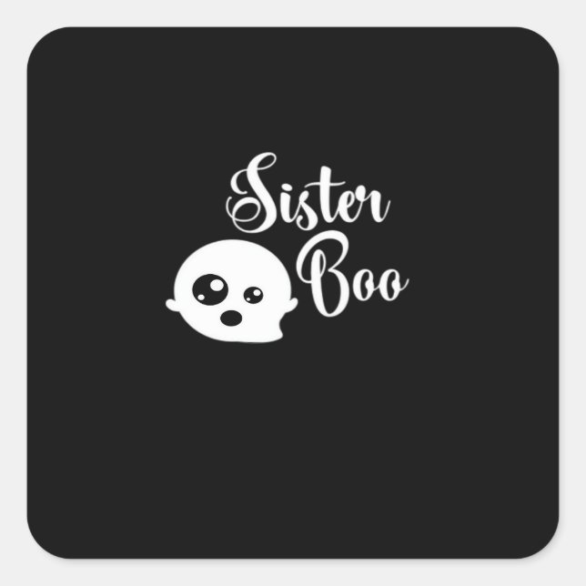 Sticker Carré Soeur Boo Halloween (Devant)