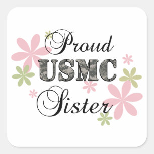 Sticker Carré Soeur d'usmc [camo de la Floride]
