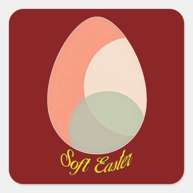 Sticker Carré Soft Easter – Pastel Egg Illustration -Autocolante (Devant)