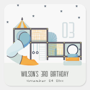 Sticker Carré Soft Play Center Indoor Jungle Gym Anniversaire de