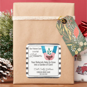 Sticker Carré soins de santé plantes en floraison orientation so