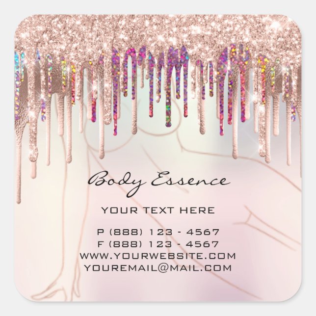 Sticker Carré Soins du corps Façonner le soap Balm Rose cosmétiq (Devant)