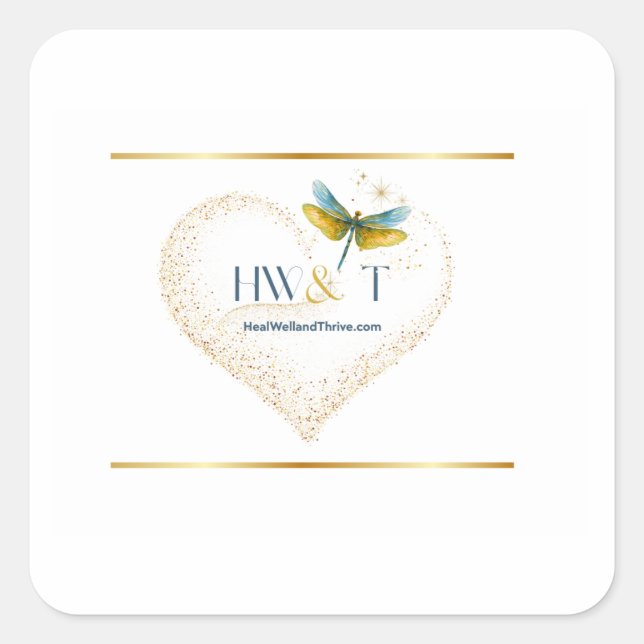 Sticker Carré Soins élégantsBien et prospérité (Devant)