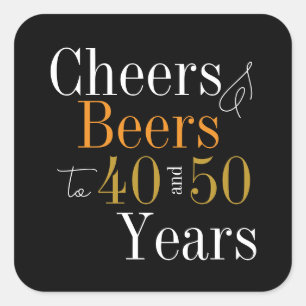 Sticker Carré Soirée d'anniversaire conjointe de la bière et de
